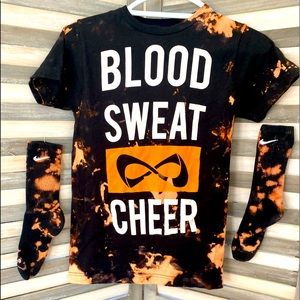 Nfinity tshirt top and reverse tie dye socks.